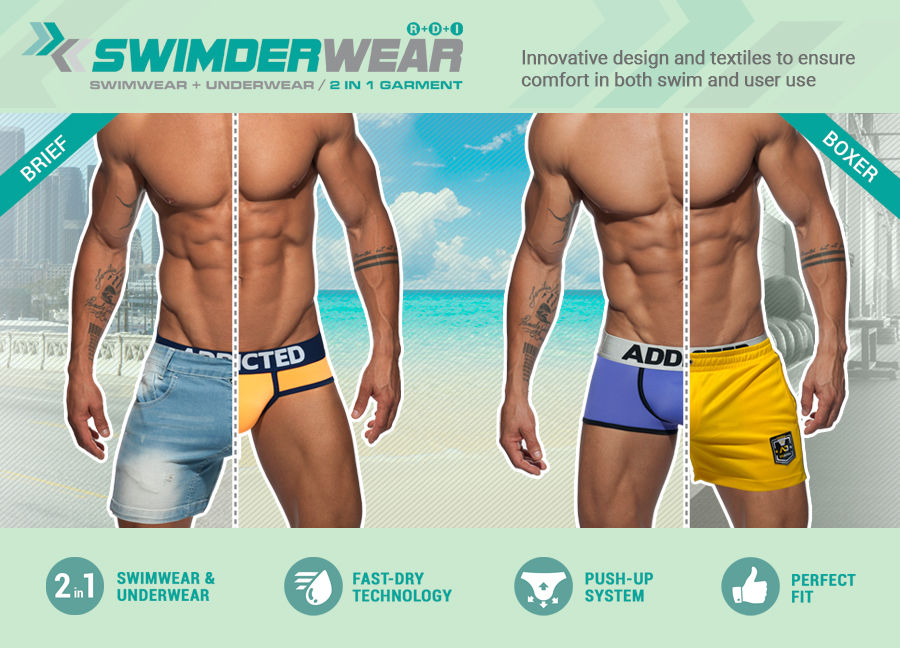 A Swimderwear gyorsan száradó, kétfunkciós kialakítása