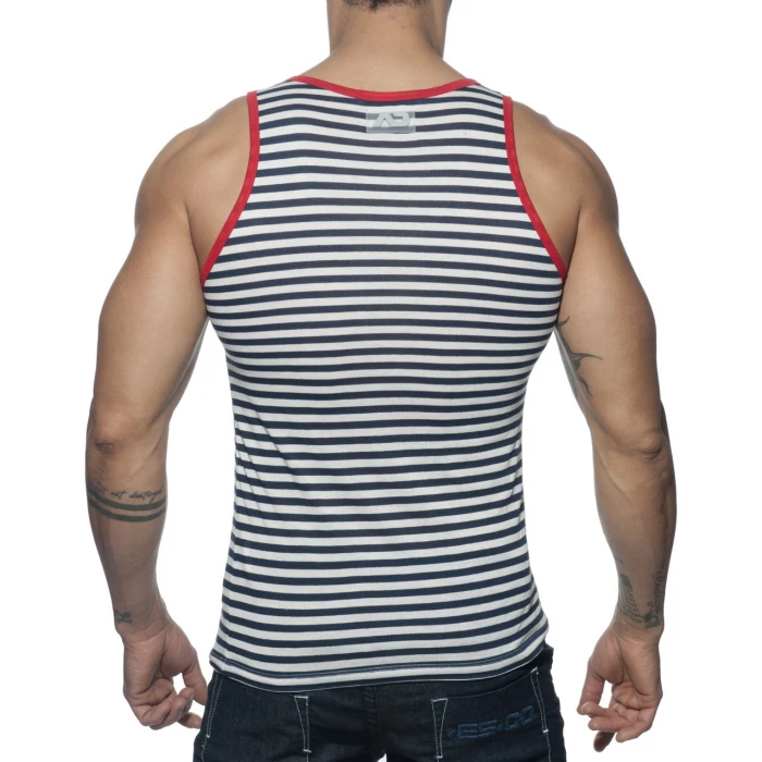 Csíkos ADDICTED Sailor Tank Top hátulról